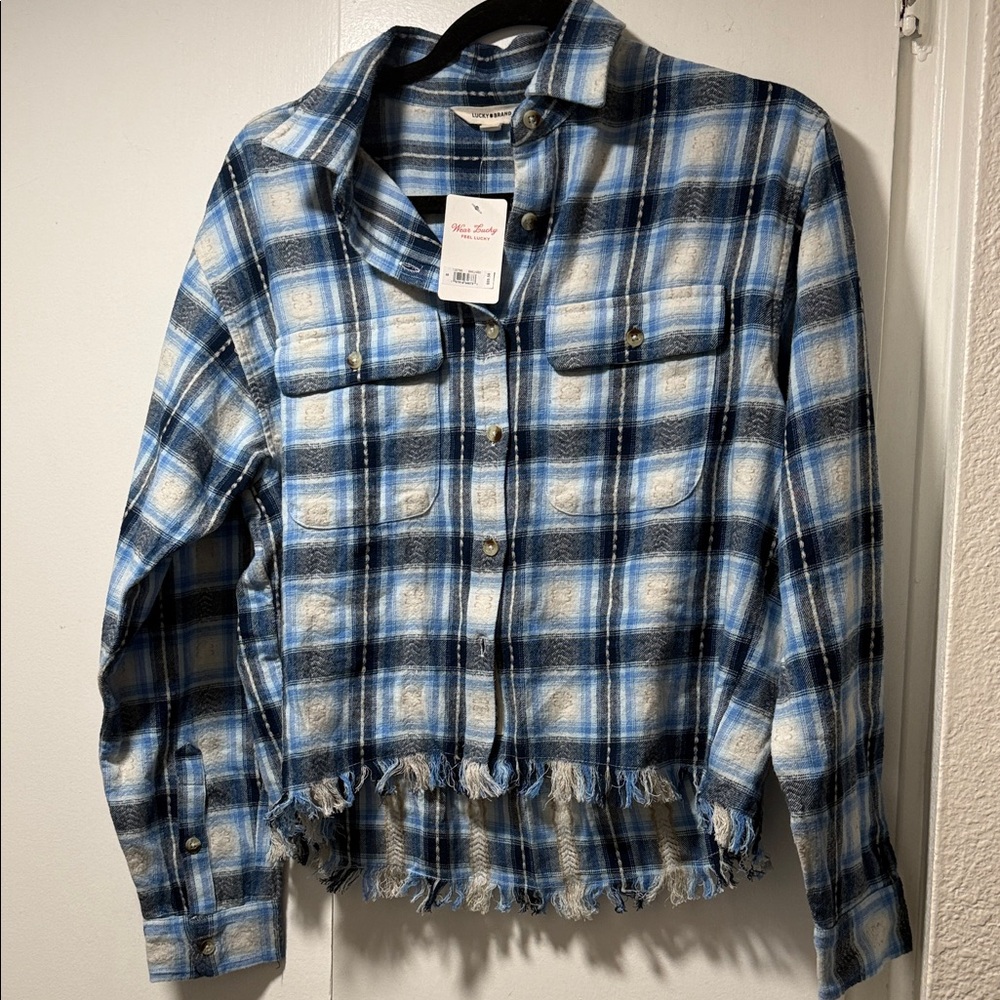 Lucky Brand Blue and White Checkered Shirt